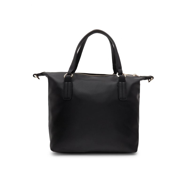 Fashion, accesorii si bijuterii - Femei - Accesorii femei - Genti si rucsacuri femei - Geanta dama Tommy Hilfiger Poppy Plus Small Tote AW0AW15592 Negru 28 x 22 x 15 cm - Infinity.ro
