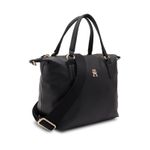 Fashion, accesorii si bijuterii - Femei - Accesorii femei - Genti si rucsacuri femei - Geanta dama Tommy Hilfiger Poppy Plus Small Tote AW0AW15592 Negru 28 x 22 x 15 cm - Infinity.ro