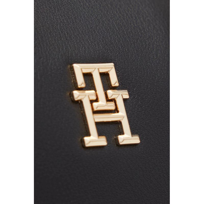 Fashion, accesorii si bijuterii - Femei - Accesorii femei - Genti si rucsacuri femei - Geanta dama Tommy Hilfiger Poppy Plus Small Tote AW0AW15592 Negru 28 x 22 x 15 cm - Infinity.ro