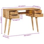 Casa si Gradina - Mobilier - Mese si birouri - Birouri - Birou cu sertare, 110x47x76 cm, lemn masiv de mango - Infinity.ro