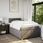 Casa si Gradina - Mobilier - Paturi si accesorii - Paturi - Pat box spring cu saltea, taupe, 120x190 cm material textil - Infinity.ro