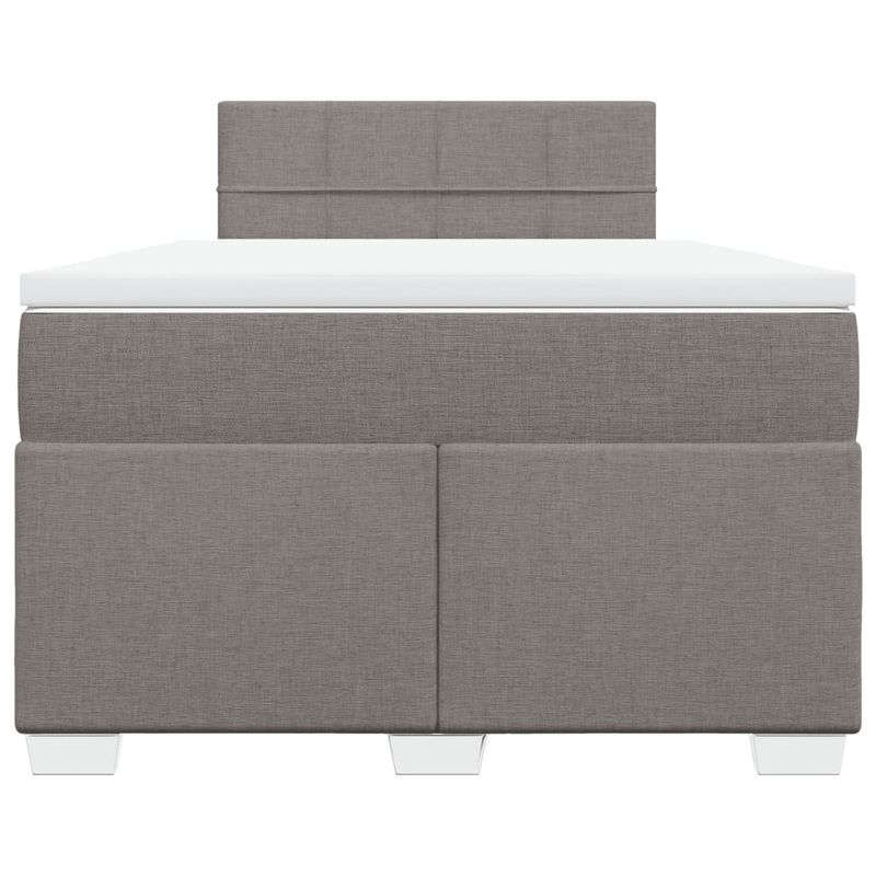 Casa si Gradina - Mobilier - Paturi si accesorii - Paturi - Pat box spring cu saltea, taupe, 120x190 cm material textil - Infinity.ro