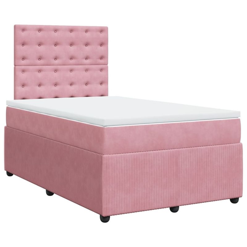 Casa si Gradina - Mobilier - Paturi si accesorii - Paturi - Pat box spring cu saltea, negru, 120x190 cm, catifea - Infinity.ro