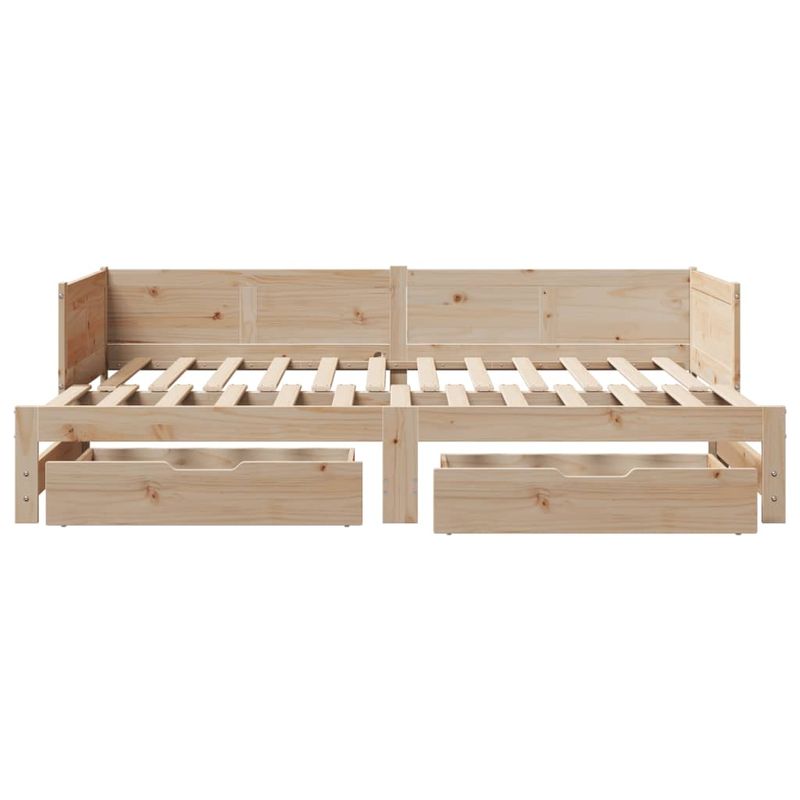 Casa si Gradina - Mobilier - Paturi si accesorii - Paturi - Pat de zi cu extensie si sertare, 80x200 cm, lemn masiv de pin - Infinity.ro