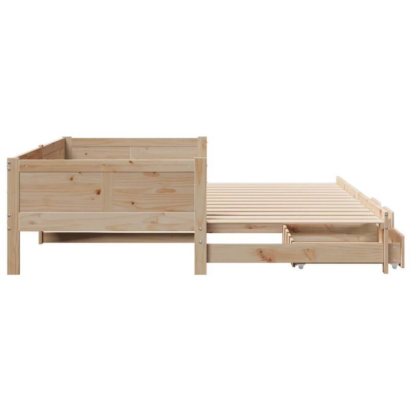 Casa si Gradina - Mobilier - Paturi si accesorii - Paturi - Pat de zi cu extensie si sertare, 80x200 cm, lemn masiv de pin - Infinity.ro
