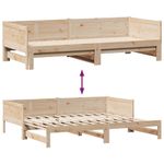 Casa si Gradina - Mobilier - Paturi si accesorii - Paturi - Pat de zi cu extensie si sertare, 80x200 cm, lemn masiv de pin - Infinity.ro
