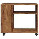 Casa si Gradina - Mobilier - Mese si birouri - Mese living - Masa laterala cu roti, lemn vechi, 70x35x60 cm, lemn prelucrat - Infinity.ro