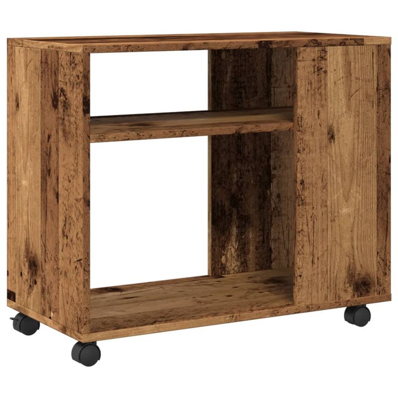 Casa si Gradina - Mobilier - Mese si birouri - Mese living - Masa laterala cu roti, lemn vechi, 70x35x60 cm, lemn prelucrat - Infinity.ro