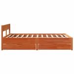 Casa si Gradina - Mobilier - Paturi si accesorii - Paturi - Cadru pat fara saltea, maro ceruit, 135x190 cm, lemn masiv pin - Infinity.ro
