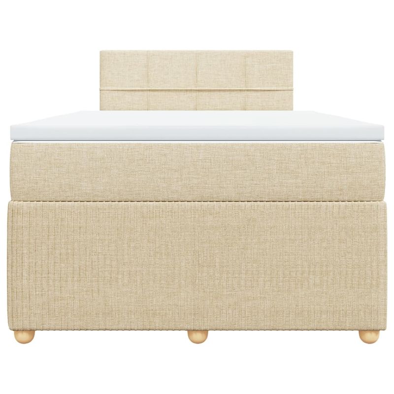 Casa si Gradina - Mobilier - Paturi si accesorii - Paturi - Pat continental cu saltea, crem, 120x190 cm, textil - Infinity.ro