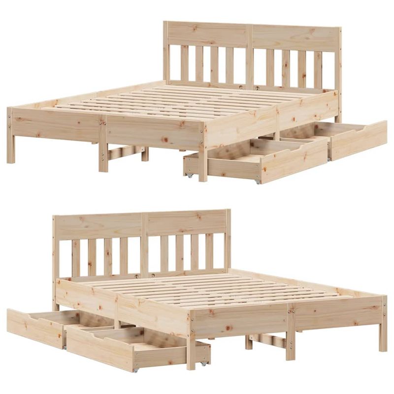 Casa si Gradina - Mobilier - Paturi si accesorii - Paturi - Cadru de pat fara saltea, 135x190 cm, lemn masiv de pin - Infinity.ro