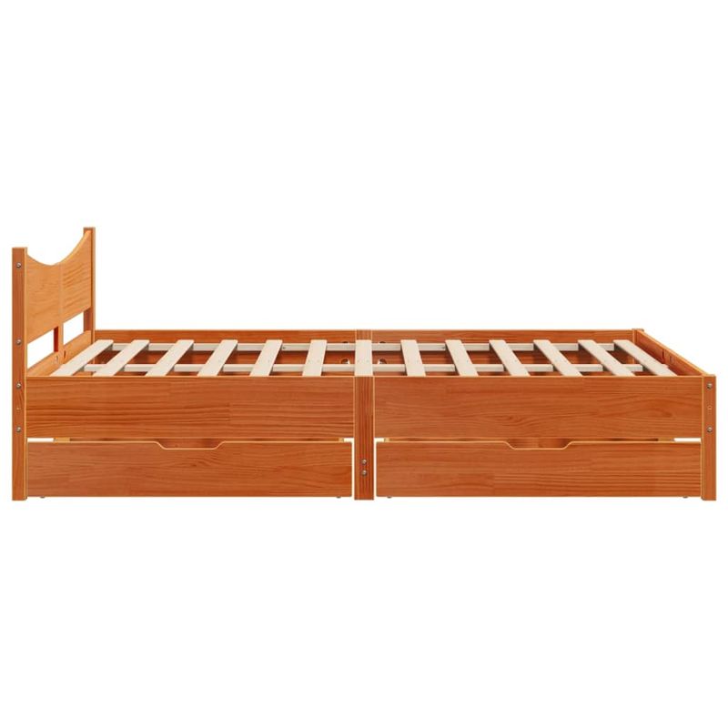 Casa si Gradina - Mobilier - Paturi si accesorii - Paturi - Cadru pat cu sertare maro ceruit, 120x200 cm, lemn masiv de pin - Infinity.ro
