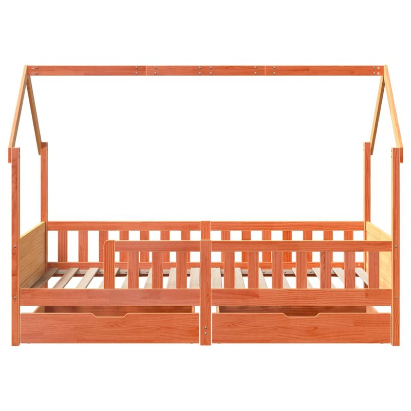 Casa si Gradina - Mobilier - Paturi si accesorii - Paturi - Cadru de pat pentru copii cu sertare, 90x190 cm, lemn masiv pin - Infinity.ro