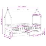 Casa si Gradina - Mobilier - Paturi si accesorii - Paturi - Cadru de pat pentru copii cu sertare, 90x190 cm, lemn masiv pin - Infinity.ro