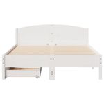 Casa si Gradina - Mobilier - Paturi si accesorii - Paturi - Cadru de pat fara saltea, alb, 140x190 cm, lemn masiv de pin - Infinity.ro