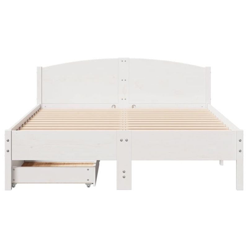 Casa si Gradina - Mobilier - Paturi si accesorii - Paturi - Cadru de pat fara saltea, alb, 140x190 cm, lemn masiv de pin - Infinity.ro