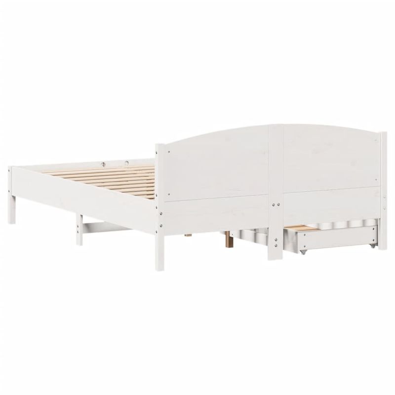 Casa si Gradina - Mobilier - Paturi si accesorii - Paturi - Cadru de pat fara saltea, alb, 140x190 cm, lemn masiv de pin - Infinity.ro