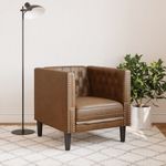 Casa si Gradina - Mobilier - Scaune si fotolii - Fotolii - Fotoliu Chesterfield, maro, piele intoarsa ecologica - Infinity.ro