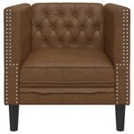 Casa si Gradina - Mobilier - Scaune si fotolii - Fotolii - Fotoliu Chesterfield, maro, piele intoarsa ecologica - Infinity.ro