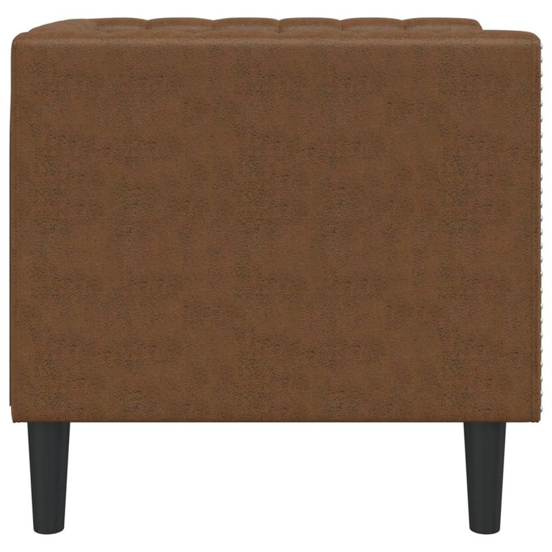 Casa si Gradina - Mobilier - Scaune si fotolii - Fotolii - Fotoliu Chesterfield, maro, piele intoarsa ecologica - Infinity.ro