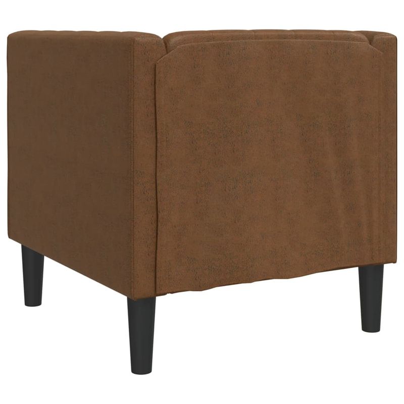 Casa si Gradina - Mobilier - Scaune si fotolii - Fotolii - Fotoliu Chesterfield, maro, piele intoarsa ecologica - Infinity.ro