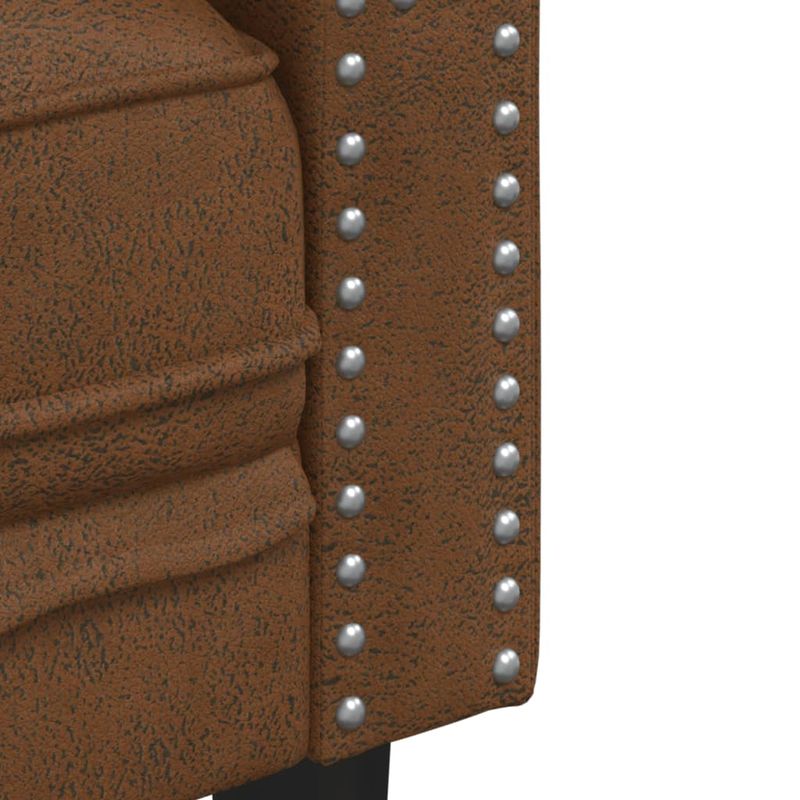 Casa si Gradina - Mobilier - Scaune si fotolii - Fotolii - Fotoliu Chesterfield, maro, piele intoarsa ecologica - Infinity.ro