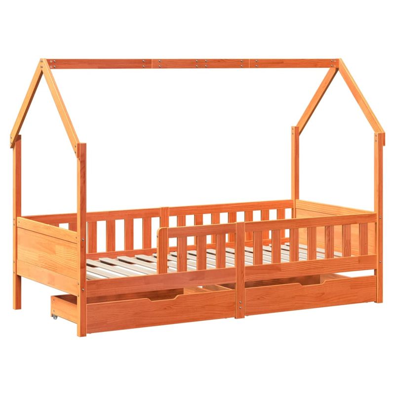 Casa si Gradina - Mobilier - Paturi si accesorii - Paturi - Cadru pat copii cu sertare, 80x200 cm, lemn masiv de pin - Infinity.ro