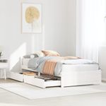 Casa si Gradina - Mobilier - Paturi si accesorii - Paturi - Cadru pat fara saltea, alb, 90x190 cm, lemn masiv de pin - Infinity.ro