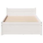 Casa si Gradina - Mobilier - Paturi si accesorii - Paturi - Cadru pat fara saltea, alb, 90x190 cm, lemn masiv de pin - Infinity.ro