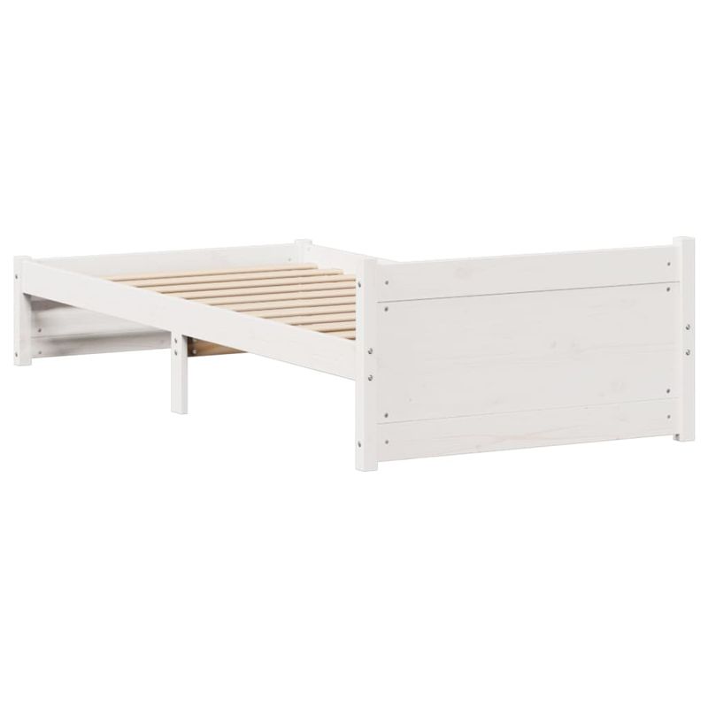 Casa si Gradina - Mobilier - Paturi si accesorii - Paturi - Cadru pat fara saltea, alb, 90x190 cm, lemn masiv de pin - Infinity.ro