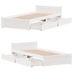 Casa si Gradina - Mobilier - Paturi si accesorii - Paturi - Cadru pat fara saltea, alb, 90x190 cm, lemn masiv de pin - Infinity.ro