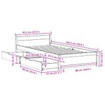 Casa si Gradina - Mobilier - Paturi si accesorii - Paturi - Cadru pat fara saltea, alb, 90x190 cm, lemn masiv de pin - Infinity.ro