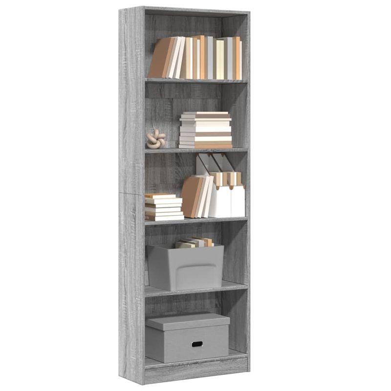 Casa si Gradina - Mobilier - Biblioteci si rafturi - Biblioteci - Biblioteca, gri sonoma, 60x24x176 cm, lemn prelucrat - Infinity.ro