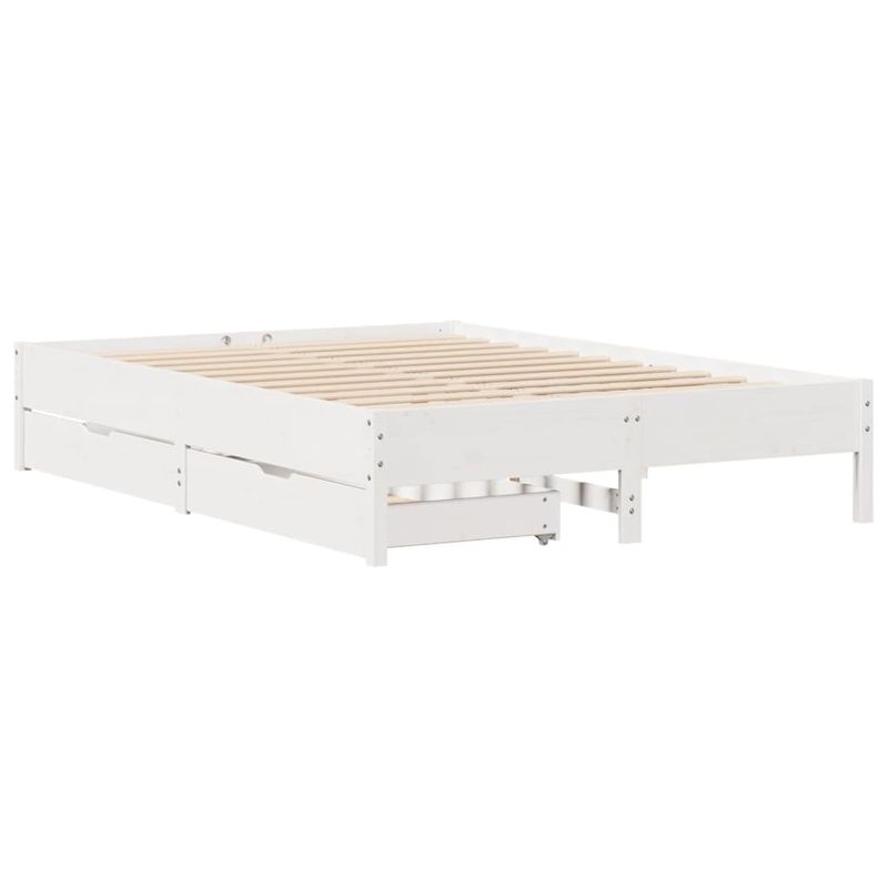 Casa si Gradina - Mobilier - Paturi si accesorii - Paturi - Cadru de pat fara saltea, alb, 160x200 cm, lemn masiv pin - Infinity.ro