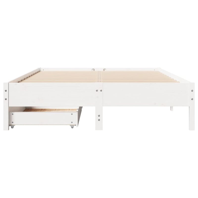 Casa si Gradina - Mobilier - Paturi si accesorii - Paturi - Cadru de pat fara saltea, alb, 160x200 cm, lemn masiv pin - Infinity.ro