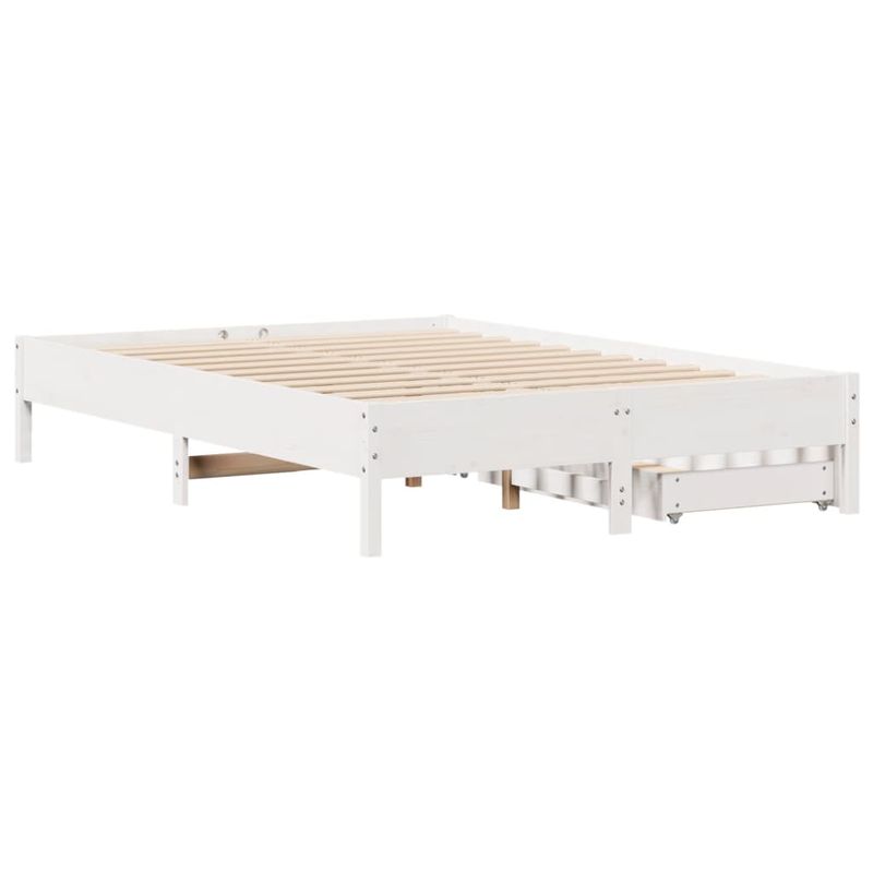 Casa si Gradina - Mobilier - Paturi si accesorii - Paturi - Cadru de pat fara saltea, alb, 160x200 cm, lemn masiv pin - Infinity.ro