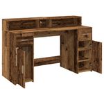 Casa si Gradina - Mobilier - Mese si birouri - Birouri - Birou cu lumini LED, lemn vechi, 140x55x91 cm, lemn prelucrat - Infinity.ro