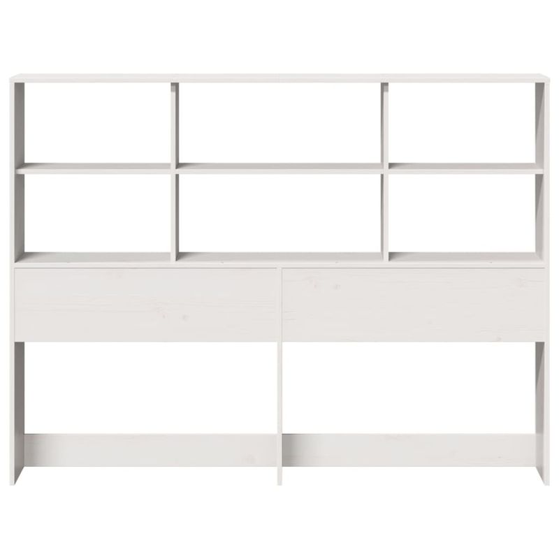 Casa si Gradina - Mobilier - Paturi si accesorii - Accesorii paturi - Tablie de pat cu depozitare alb 160 cm lemn masiv de pin - Infinity.ro