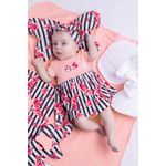 Fashion, accesorii si bijuterii - Copii - Imbracaminte copii - Body-uri copii - Body rochita de bumbac cu maneca scurta (184159) Nicol Nana Dungi/Flori/Roz mar. 62 - Infinity.ro