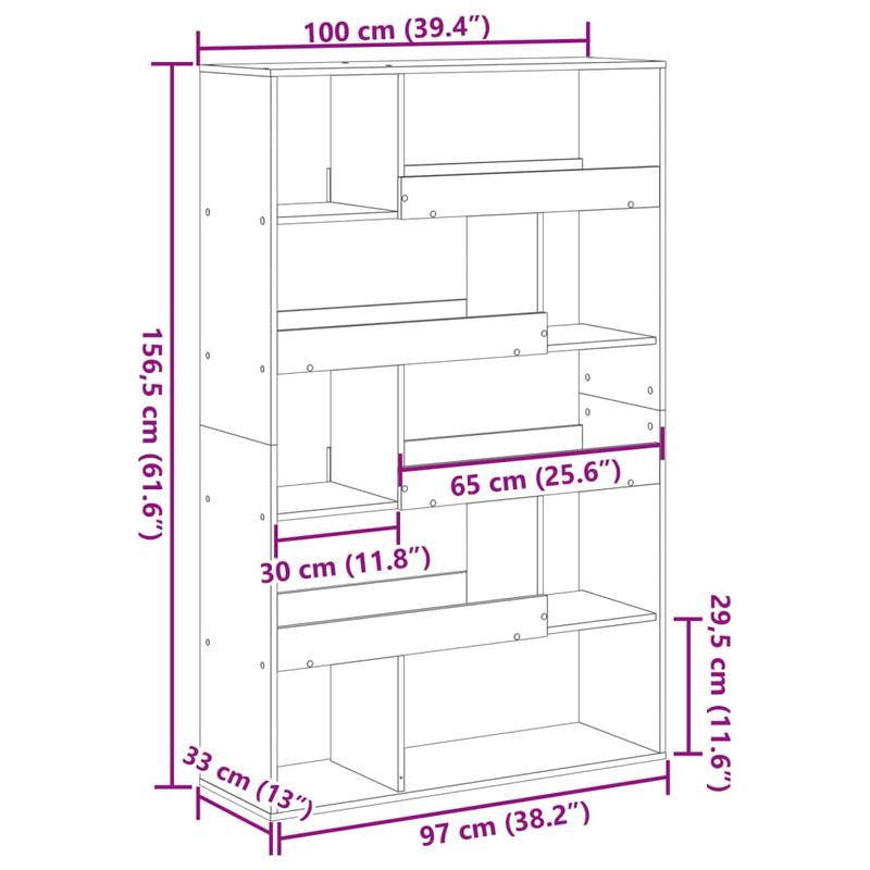 Casa si Gradina - Mobilier - Biblioteci si rafturi - Biblioteci - Separator de camera lemn vechi, 100x33x156,5 cm, lemn prelucrat - Infinity.ro