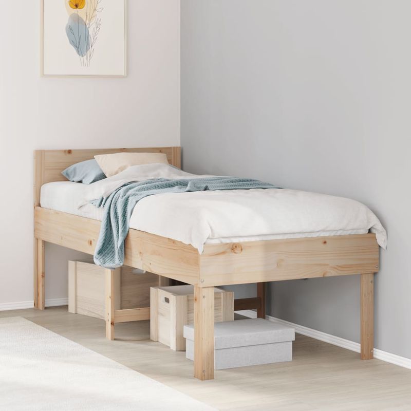 Casa si Gradina - Mobilier - Paturi si accesorii - Paturi - Cadru de pat fara saltea, 90x200 cm, lemn masiv pin - Infinity.ro