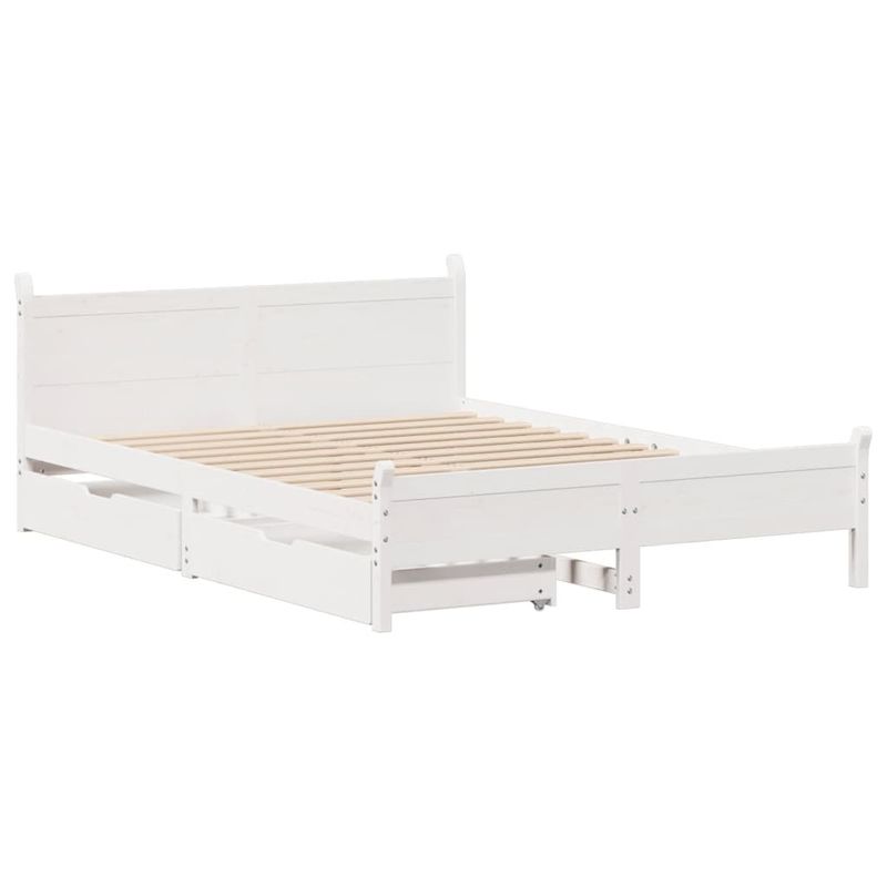 Casa si Gradina - Mobilier - Paturi si accesorii - Paturi - Cadru de pat fara saltea, alb, 120x190 cm, lemn masiv pin - Infinity.ro