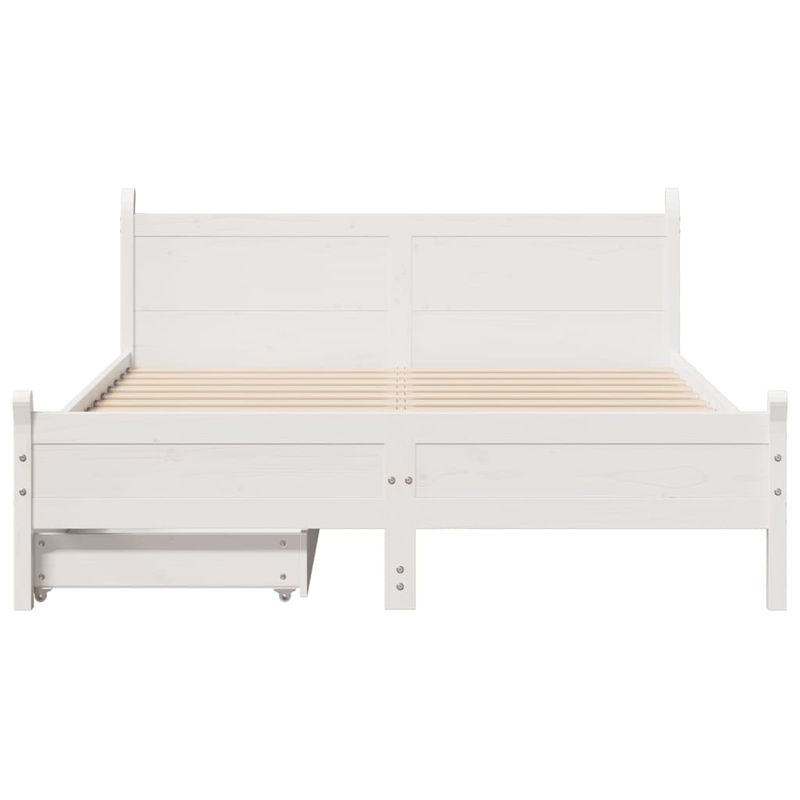 Casa si Gradina - Mobilier - Paturi si accesorii - Paturi - Cadru de pat fara saltea, alb, 120x190 cm, lemn masiv pin - Infinity.ro