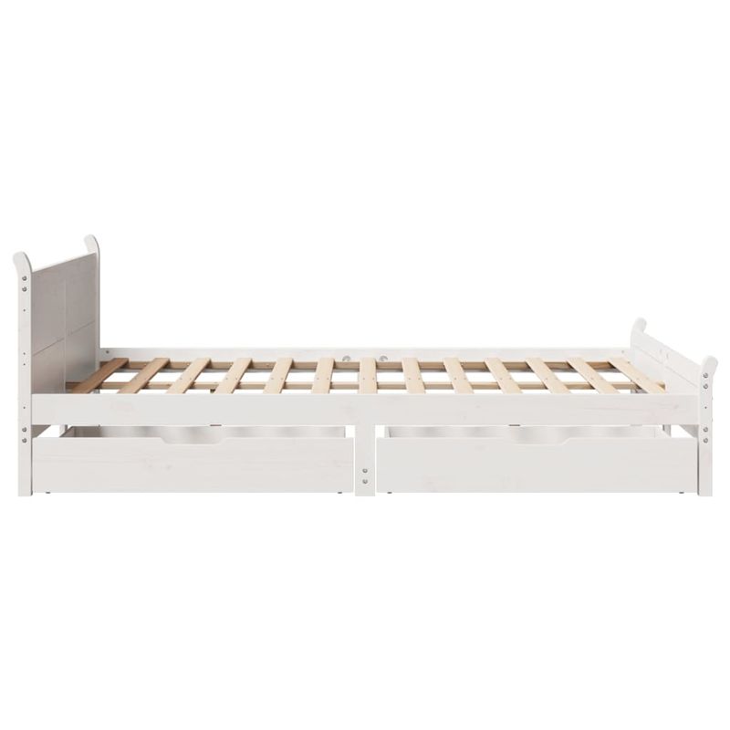 Casa si Gradina - Mobilier - Paturi si accesorii - Paturi - Cadru de pat fara saltea, alb, 120x190 cm, lemn masiv pin - Infinity.ro