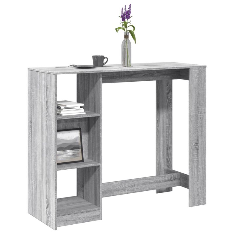 Casa si Gradina - Mobilier - Mese si birouri - Mese bucatarie si dining - Masa bar raft stejar Sonoma gri 124x46x103,5 cm lemn prelucrat - Infinity.ro