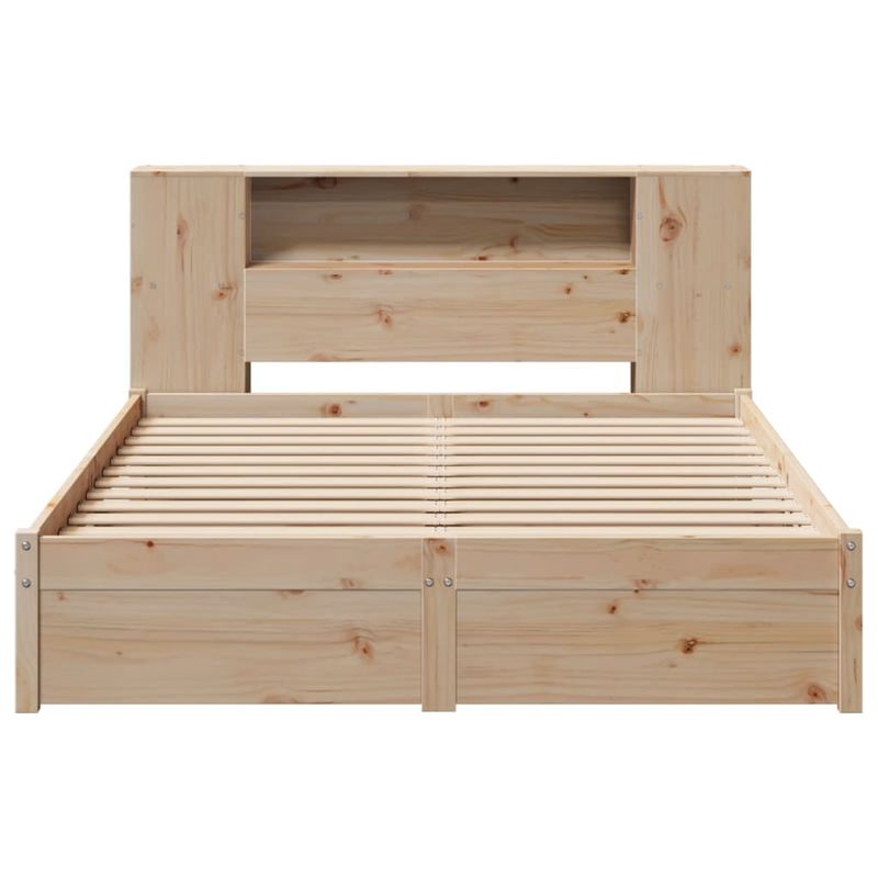Casa si Gradina - Mobilier - Paturi si accesorii - Paturi - Pat cu biblioteca fara saltea, 140x200 cm, lemn masiv de pin - Infinity.ro