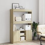 Casa si Gradina - Mobilier - Biblioteci si rafturi - Biblioteci - Dulap inalt, stejar sonoma, 92x33x140 cm, lemn prelucrat - Infinity.ro