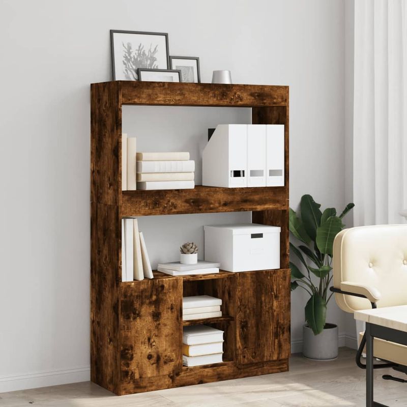Casa si Gradina - Mobilier - Biblioteci si rafturi - Biblioteci - Dulap inalt, stejar fumuriu, 92x33x140 cm, lemn prelucrat - Infinity.ro