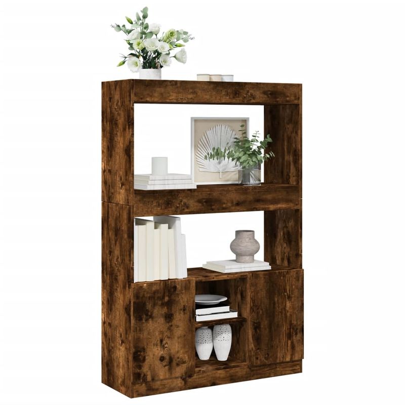 Casa si Gradina - Mobilier - Biblioteci si rafturi - Biblioteci - Dulap inalt, stejar fumuriu, 92x33x140 cm, lemn prelucrat - Infinity.ro