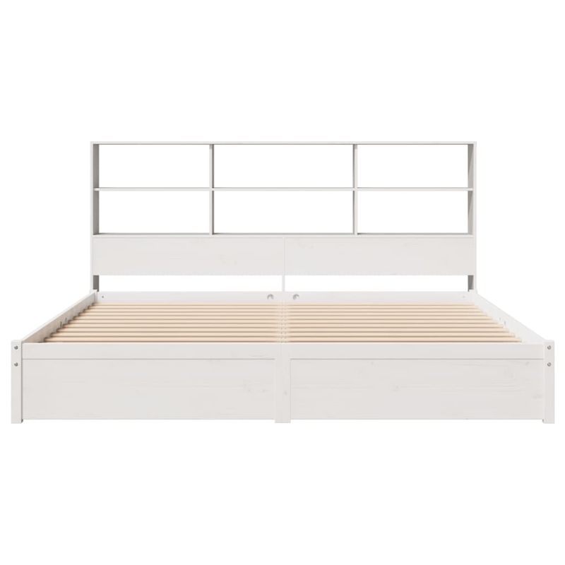 Casa si Gradina - Mobilier - Paturi si accesorii - Paturi - Pat cu biblioteca fara saltea, 180x200 cm, lemn masiv de pin - Infinity.ro